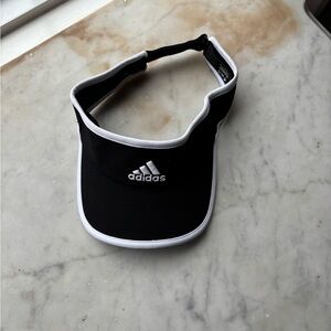 Adidas Black Visor with White Piping